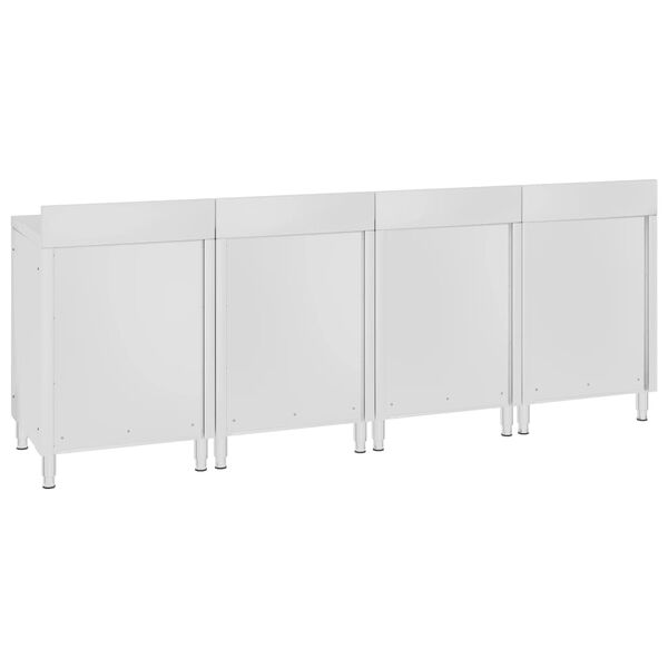 vidaXL Gastro pracovní stůl se skříňkou 240 x 60 x 96 cm nerezová ocel
