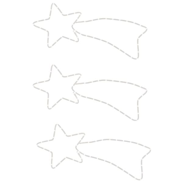 vidaXL V&aacute;nočn&iacute; komety se 48 tepl&yacute;mi b&iacute;l&yacute;mi LED 3 ks 65 x 28 cm