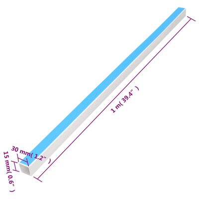 vidaXL Kabelová lišta samolepicí 30 x 15 mm 10 m PVC