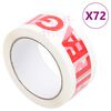 vidaXL Lepic&iacute; p&aacute;ska 72 ks s potiskem FRAGILE b&iacute;l&aacute; 48 mm x 66 m