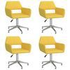 vidaXL Otočné jídelní židle 4 ks žluté textil
