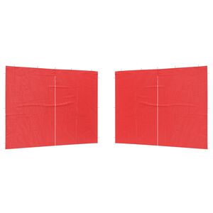 vidaXL Bočn&iacute; stěna p&aacute;rty stanu 2 pcs Červen&aacute; 300 x 195 cm PE a ocel