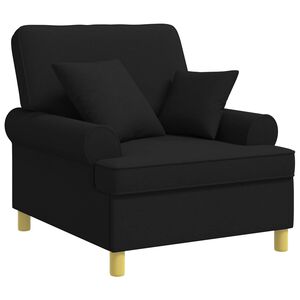 vidaXL XL křeslo s podu&scaron;kami Čern&aacute; Textil
