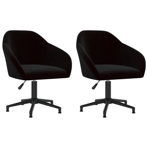 vidaXL Otočn&eacute; j&iacute;deln&iacute; židle 2 ks čern&eacute; samet