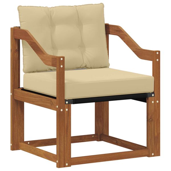 vidaXL Venkovn&iacute; pohovka Masivn&iacute; ak&aacute;ciov&eacute; dřevo a Textilene Př&iacute;rodn&iacute;