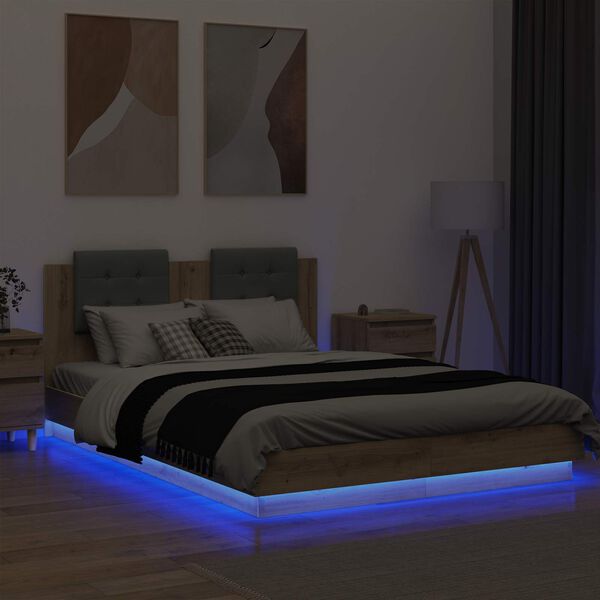 vidaXL R&aacute;m postele s čelem s čelo Artisanov&yacute; dub 160 x 200 cm