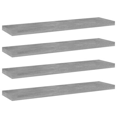 vidaXL Přídavné police 4 ks betonově šedé 40 x 10 x 1,5 cm dřevotříska