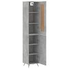 vidaXL Skř&iacute;ň highboard betonově &scaron;ed&aacute; 34,5x34x180 cm kompozitn&iacute; dřevo