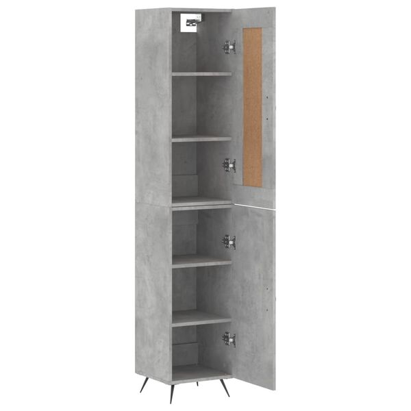 vidaXL Skř&iacute;ň highboard betonově &scaron;ed&aacute; 34,5x34x180 cm kompozitn&iacute; dřevo