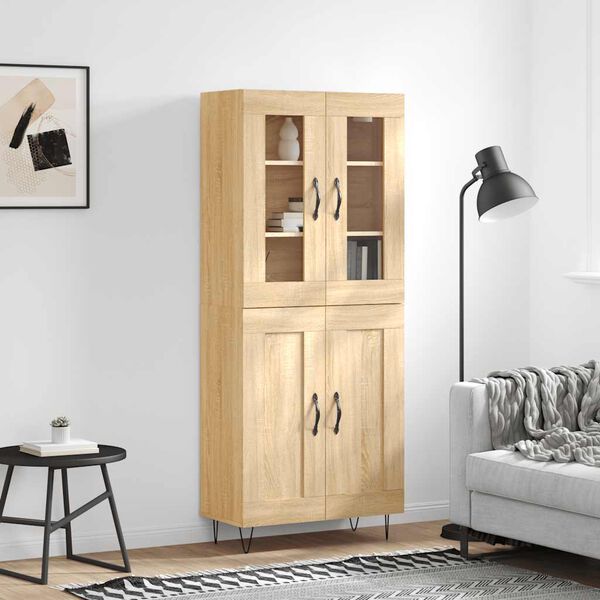 vidaXL Skř&iacute;ň highboard dub sonoma 69,5 x 34 x 180 cm kompozitn&iacute; dřevo