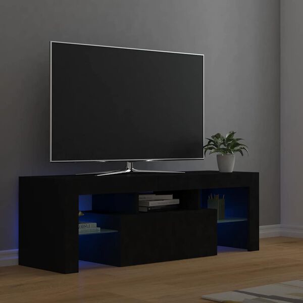 vidaXL TV skříňka s LED osvětlením černá 120 x 35 x 40 cm