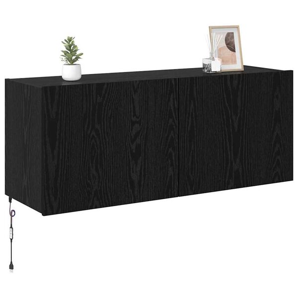 vidaXL TV wall cabinet Čern&yacute; dub 100 x 35 x 41 cm kompozitn&iacute; dřevo