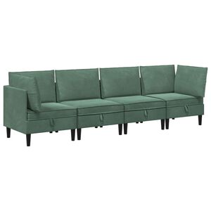 vidaXL Sada n&aacute;bytku do ob&yacute;vac&iacute;ho pokoje 4 pcs Mořsk&aacute; zelen&aacute; Samet