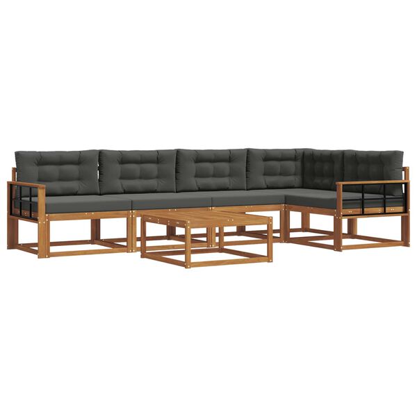 vidaXL Venkovn&iacute; pohovkov&aacute; souprava 6 pcs Přirozen&aacute; a Anthracitov&aacute;