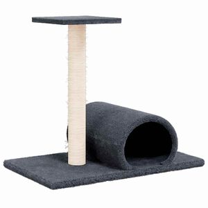 vidaXL &Scaron;krabadlo pro kočky s tunelem tmavě &scaron;ed&eacute; 60 x 34,5 x 50 cm
