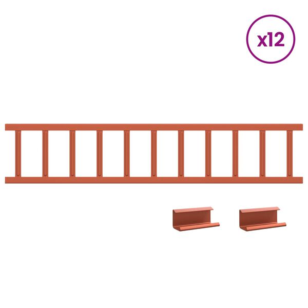 vidaXL Stře&scaron;n&iacute; z&aacute;chytn&iacute;k sněhu Červen&aacute; 1200 x 2,5 x 20 cm Ocel