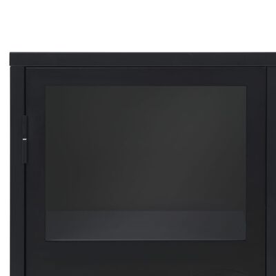 vidaXL Příborník kovový industriální styl 120 x 35 x 70 cm černý