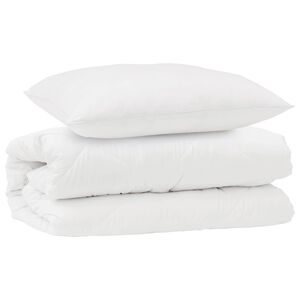 vidaXL Sada přikr&yacute;vek s pol&scaron;t&aacute;řem 2 pcs B&iacute;l&aacute; Mikrovl&aacute;kno