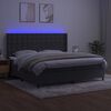 vidaXL Box spring postel s matrac&iacute; a LED tmavě &scaron;ed&aacute; 200x200 cm samet
