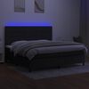 vidaXL Box spring postel s matrac&iacute; a LED čern&aacute; 200x200 cm textil
