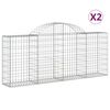 vidaXL Klenut&eacute; gabionov&eacute; ko&scaron;e 2 ks 200x30x80/100 cm pozinkovan&eacute; železo