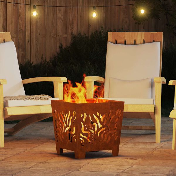 vidaXL Ohni&scaron;tě Hněd&aacute; 40 x 40 x 40 cm Ocel