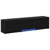 vidaXL TV skř&iacute;ň s LED Čern&yacute; Dub 165 x 34 x 40 cm Dřevěn&yacute; materi&aacute;l