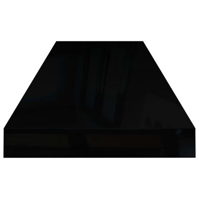 vidaXL Plovoucí nástěnná police černá vysoký lesk 80x23,5x3,8 cm MDF