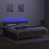 vidaXL Box spring postel s matrac&iacute; a LED taupe 160x200 cm textil