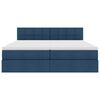vidaXL Postel s &uacute;ložn&yacute;m prostorem s čelo Modr&aacute; 200 x 200 cm Uměl&aacute; kůže