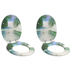 vivdaXL WC sed&aacute;tka s funkc&iacute; pomal&eacute;ho skl&aacute;pěn&iacute; 2 ks MDF pl&aacute;žov&yacute; motiv