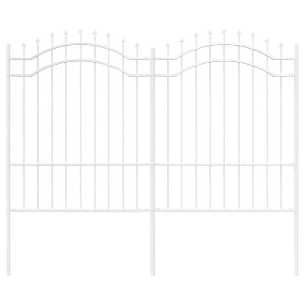 vidaXL Zahradní plot Bílá 190 cm Práškově lakovaná ocel