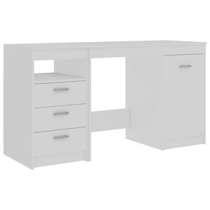 vidaXL Psac&iacute; stůl b&iacute;l&yacute; 140 x 50 x 76 cm kompozitn&iacute; dřevo