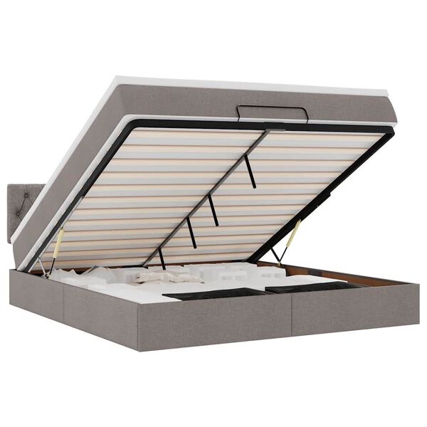 vidaXL Osmansk&yacute; r&aacute;m postele s matrac&iacute; taupe 180x200cm textil