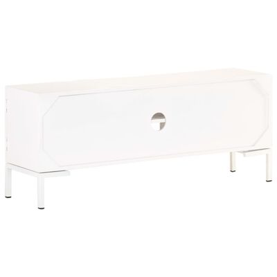 vidaXL TV stolek bílý 115 x 30 x 46 cm masivní mangovníkové dřevo
