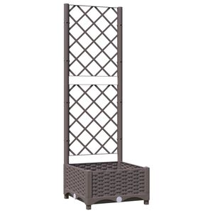 vidaXL Zahradn&iacute; truhl&iacute;k s trel&aacute;ž&iacute; hněd&yacute; 40 x 40 x 121,5 cm PP
