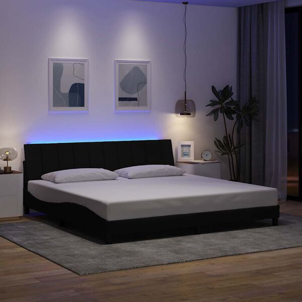 vidaXL R&aacute;m postele bez matrace Hanko čern&yacute; 200 x 200 cm textil