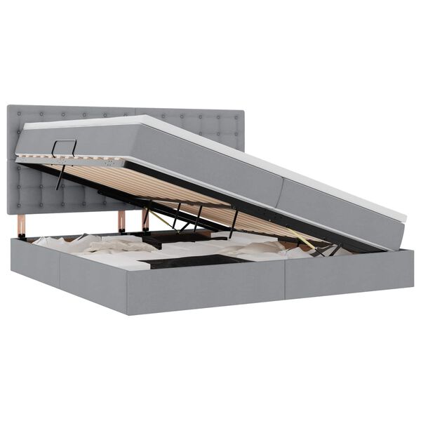 vidaXL Postel s &uacute;ložn&yacute;m prostorem a LED osvětlen&iacute;m s LED Světle &scaron;ed&aacute;