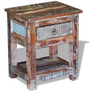 vidaXL Odkl&aacute;dac&iacute; stolek z&aacute;suvka masivn&iacute; recyklovan&eacute; dřevo 43x33x51 cm