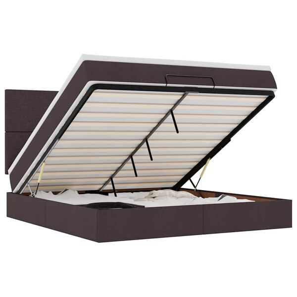 vidaXL Osmansk&yacute; r&aacute;m postele s matrac&iacute; tmavě hněd&aacute; 180x200cm textil