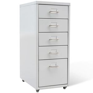 vidaXL Kartot&eacute;ka s 5 z&aacute;suvkami &scaron;ed&aacute; 68,5 cm ocelov&aacute;