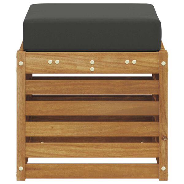 vidaXL Lavice 2 Kus Přirozen&aacute; a Anthracitov&aacute; Masivn&iacute; ak&aacute;tov&eacute; dřevo