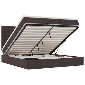 vidaXL Osmansk&yacute; r&aacute;m postele s matrac&iacute; tmavě hněd&aacute; 200x200cm textil