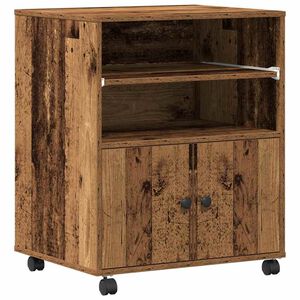 vidaXL Stojan na tiskárnu Staré dřevo 60 x 48 x 74 cm kompozitní dřevo