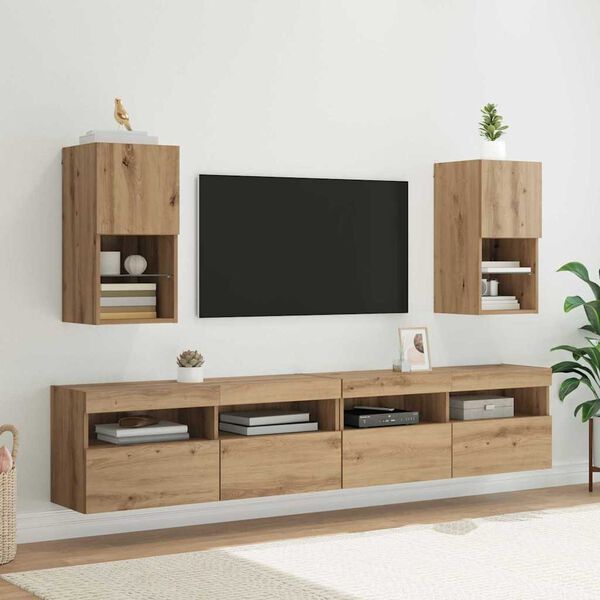 vidaXL N&aacute;stěnn&eacute; TV skř&iacute;ně 2 pcs Artisanov&yacute; dub 30,5 x 30 x 60 cm