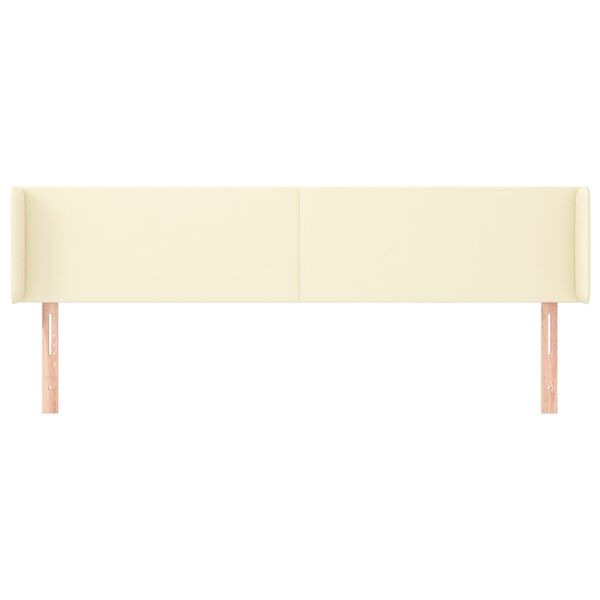 vidaXL Čelo postele typu u&scaron;&aacute;k kr&eacute;mov&eacute; 183x16x78/88 cm uměl&aacute; kůže