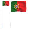 vidaXL Vlajka Portugalska a stož&aacute;r 5,5 m hlin&iacute;k