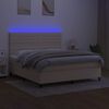 vidaXL Box spring postel s matrac&iacute; a LED kr&eacute;mov&aacute; 180x200 cm textil