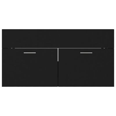 vidaXL Set koupelnového nábytku černý dřevotříska