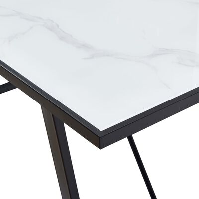 vidaXL Jídelní stůl bílý 140 x 70 x 75 cm tvrzené sklo
